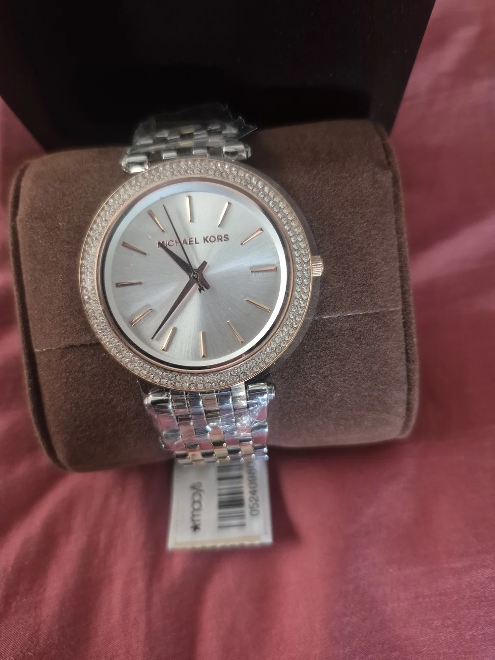 Michael Kors Two-Tone Silver and Rose Gold Crystal Bezel Women's Watch